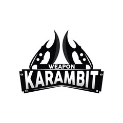 Kerambit Logo, Indonesia Fighting Weapon Vector, Ninja Fighting Tool Simple Design, Template Illustration Symbol Icon
