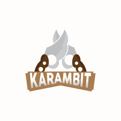 Kerambit Logo, Indonesia Fighting Weapon Vector, Ninja Fighting Tool Simple Design, Template Illustration Symbol Icon