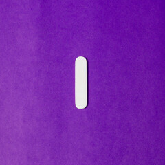 Uppercase letter I - wood texture - Purple background