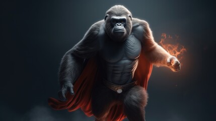 Fototapeta na wymiar superhero gorilla. Created with Generative AI.