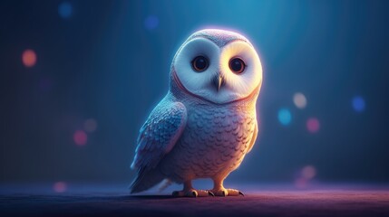 Cute baby owl. Created with Generative AI.	
