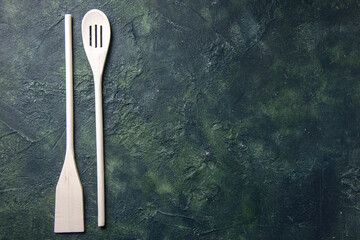 top view white plastic utencils on dark background photo plastic fork kitchen food cutlery knife...