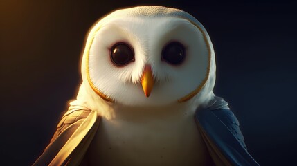 Cute baby owl. Created with Generative AI.	
