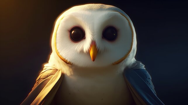 Cute baby owl. Created with Generative AI.	
