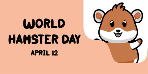 World hamster day April 12 celebration. flat design. flyer design. flat illustration.
