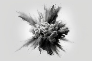 dark and dramatic cloud of smoke captured in black and white. Generative AI