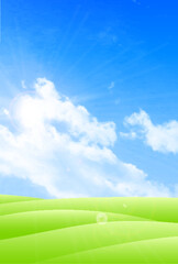 Obraz premium 空 草原 風景 背景