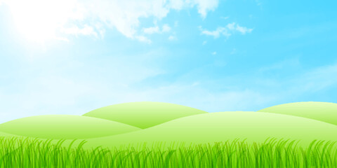 Obraz premium 空 草原 風景 背景