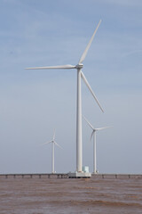 Fototapeta premium wind turbine in the wind
