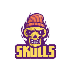 Logo head of skull mascot cartoon