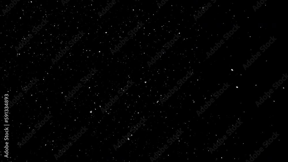 Poster vertical format : falling particles simulation isolated on black background loop with alpha channel 