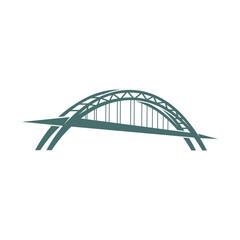 Bridge icon for transportation and travel company, construction building and partnership vector symbol. Bridge arch sign for corporate network or trade business company and industrial building