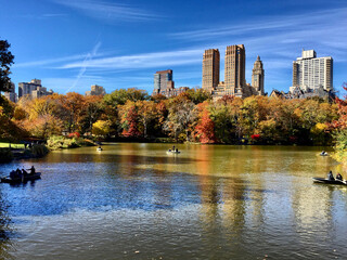 boats over Lake at central park