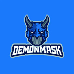Demon Mask Logo Template for Game
