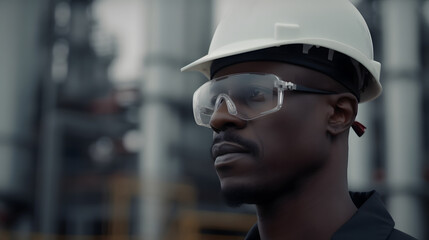 Empowered worker in industry with vision of the future
