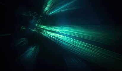 Green Rays of Light on Abstract Shapes Generative AI
