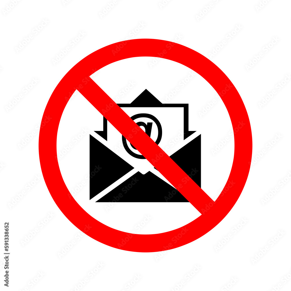 Aufkleber mail ban icon.stop or ban red round sign with email icon. vector illustration. forbidden sign..eps