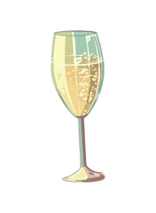Champagne flute toast to luxurious celebration