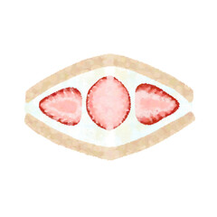 いちごサンドの手描きイラスト