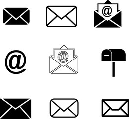 Mail icon set vector illustration on white background..eps
