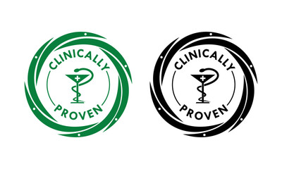 clinically proven design logo template illustration