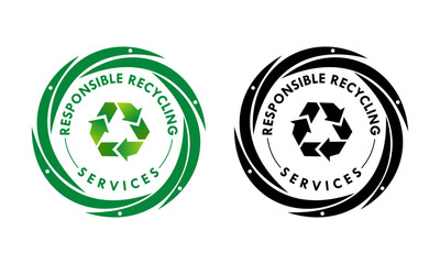 responsible recycling design logo template illustration