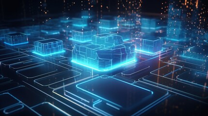 Futuristic technological background3D rendering,3D rendering of abstract technology concept. Futuristic cyberspace background,Abstract 3d rendering of data processing. Futuristic technol.Generative Ai