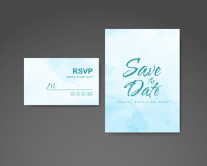 Wedding invitation with abstract watercolor background