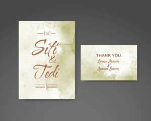 Wedding invitation with abstract watercolor background