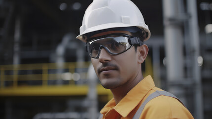 Empowered worker in industry with vision of the future