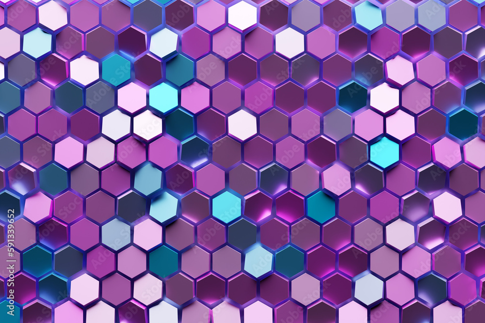 Poster pattern of simple geometric hexagonal shapes, mosaic background. bee honeycomb concept, beehive, 3d 