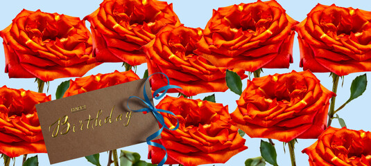 3d illustration of a birthday card with flowers, can also be used as a banner or flyer