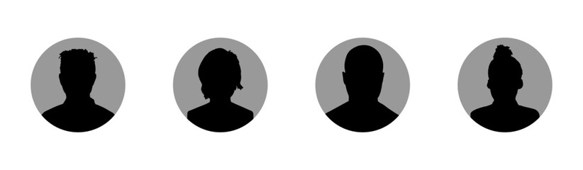 Male and female head graphic silhouette