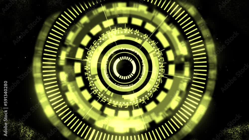 Aufkleber reveal cyber surveillance animated complex 3d digital eye design within a shimmering digital code-in
