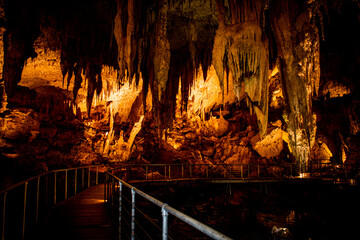 Australia, Mammoth Cave is a gigantic limestone cave located 21 km south of Margaret River. This cave offers views of stalactites, stalagmites and the largest Megafauna fossil deposits in Australia.