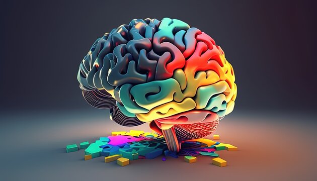 brain activity, digital art illustration, Generative AI