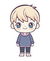 blond boy character kawaii