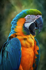 Obraz premium beautiful macaw enjoying spring.