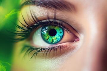 Fototapeta premium beautiful eye with colorful makeup eyeshadow,.