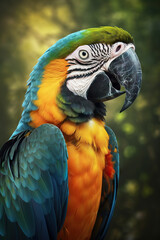Obraz premium beautiful macaw enjoying spring.