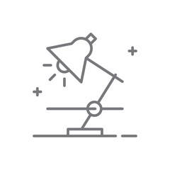 Lamp Business and office icon with black outline style. light, lightbulb, bulb, electricity, innovation, creative, power. Vector illustration