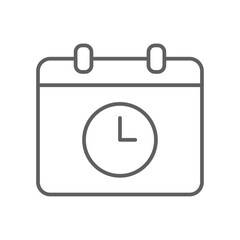 Deadline Business and office icon with black outline style. time, clock, watch, hour, timer, date, day. Vector illustration