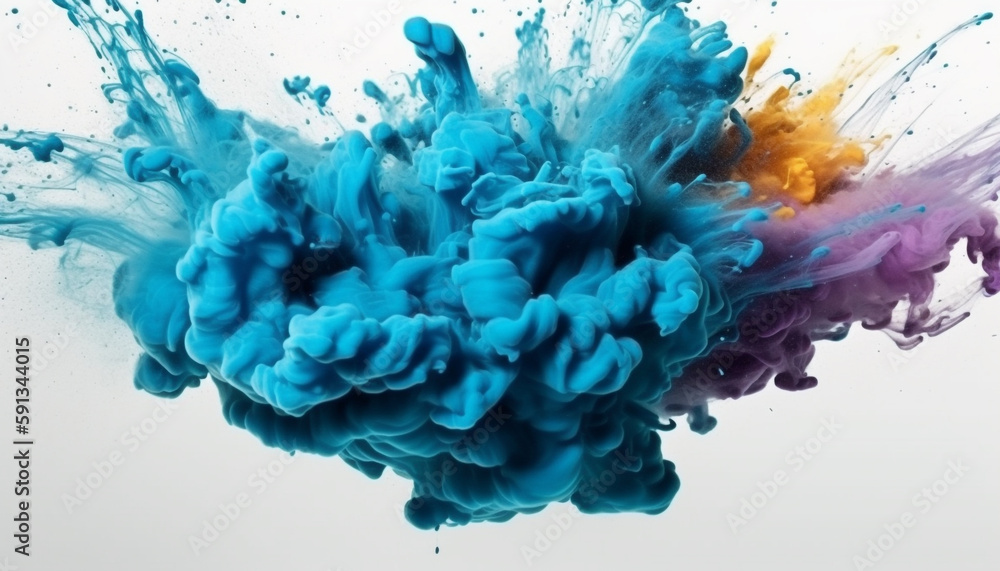 Poster smooth waves of ink exploding with creativity generated by ai