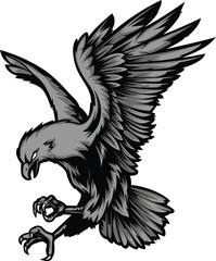 illustration vector graphic of eagle in flight mascot good for logo sport ,t-shirt ,logo	
