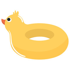 Yellow duckling inflatable buoy toy