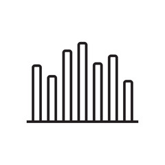 Bar Business and office icon with black outline style. data, growth, chart, graph, diagram, line, arrow. Vector illustration
