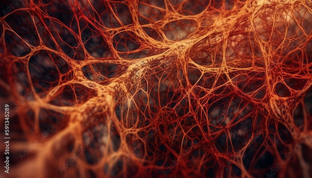 Aufkleber multi colored fractal shapes form molecular structure chaos generated by ai