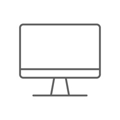 Monitor Business and office icon with black outline style. screen, computer, display, pc, digital, device, lcd. Vector illustration