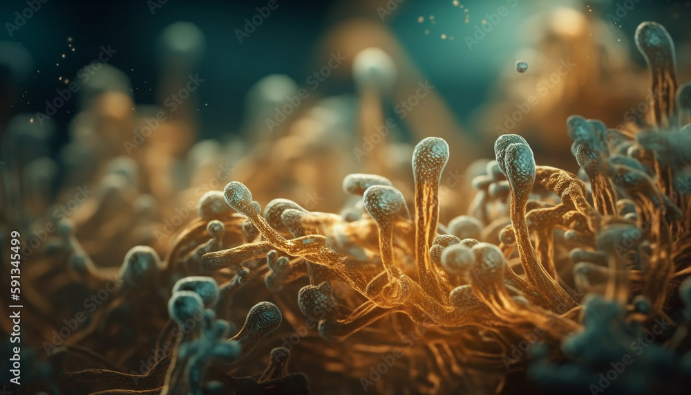 Poster underwater science reveals abstract molecular structure communication generated by ai