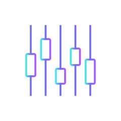 Forex Business and Office icon with blue duotone style. stock, trade, market, growth, analysis, diagram, statistic. Vector illustration